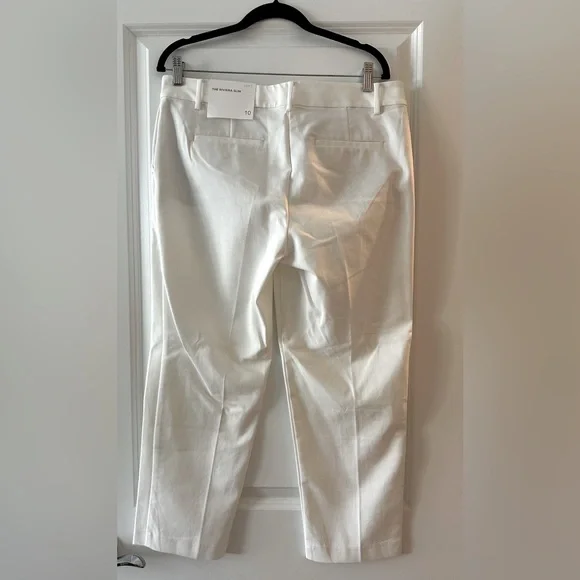 NWT LOFT Riviera Slim White Pants, 10 - Picture 2 of 4